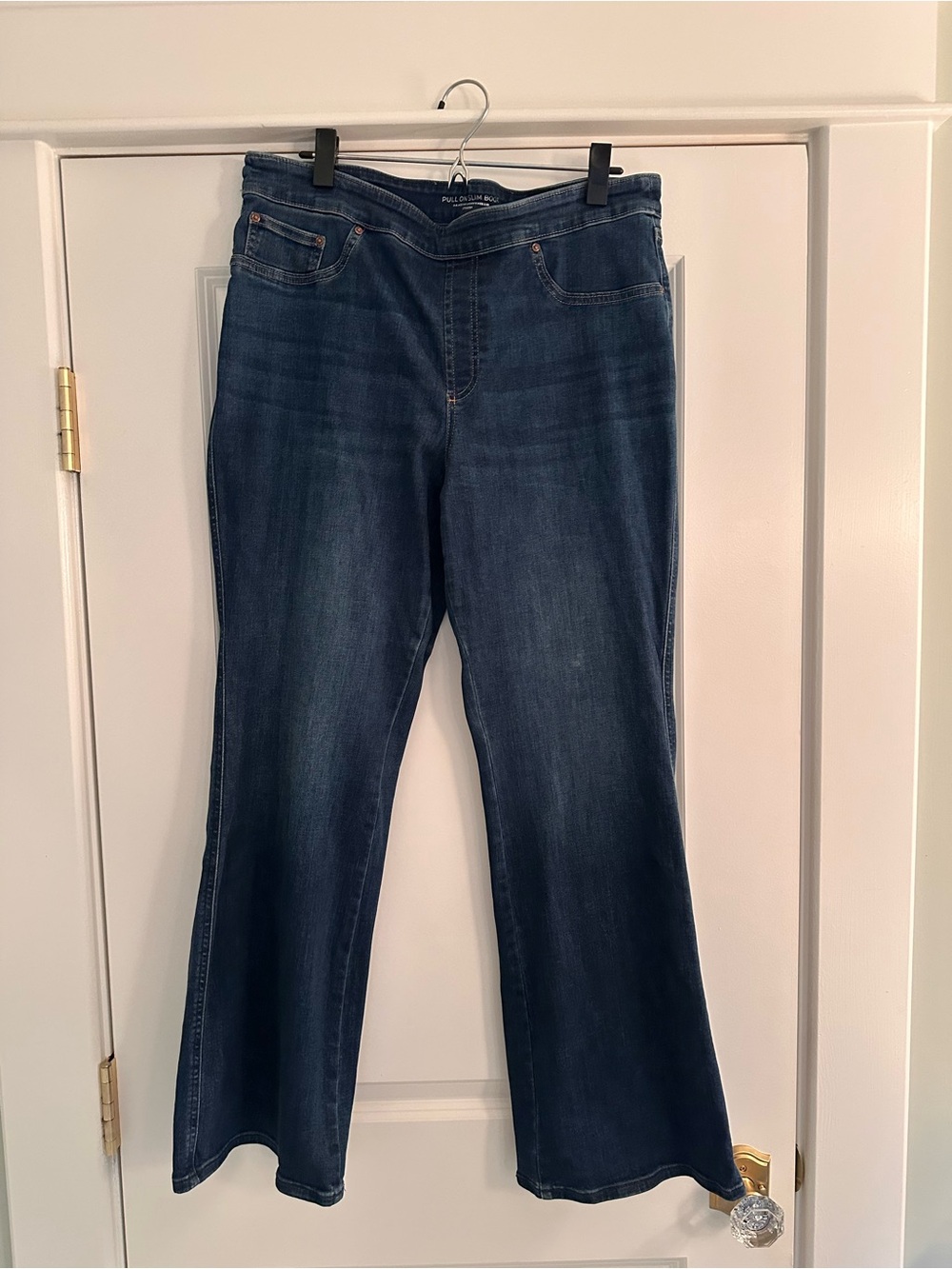 Chico's Pull On Slim Bootcut Dark Indigo Jeans Size 14 / Chico’s Size 2.5 R